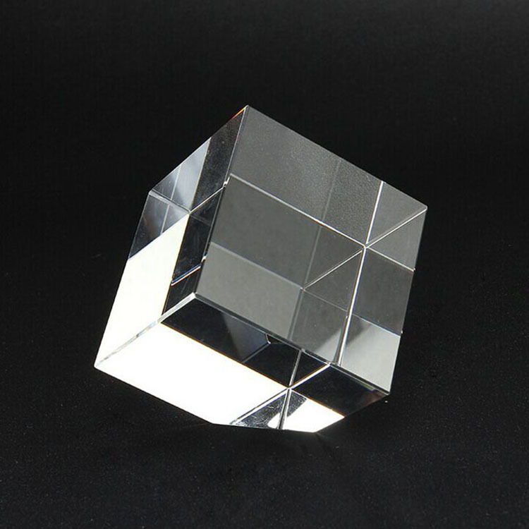 GEOMETRIC Blank Crystal Glass Cube Paperweight with Cutting Corner MH-F0536