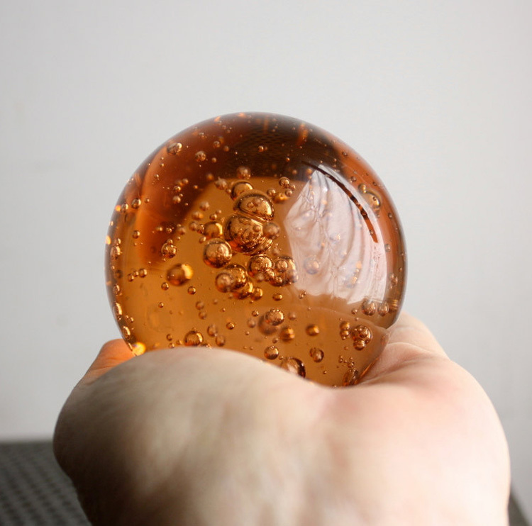Amber Glass Air Bubble Sphere Crystal Ball MH-Q0154