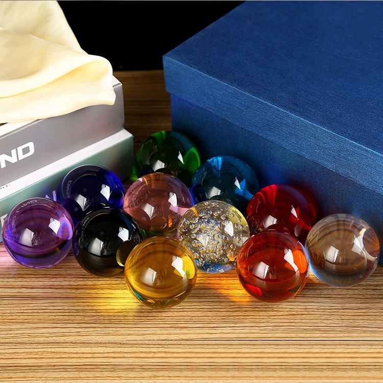 Colorful 40MM 60MM 80MM 100MM 200MM 300MM Pure K9 Crystal Glass Balls Seven Color Crystal Ball