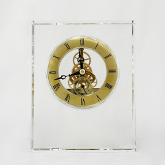 Clear with silver clock