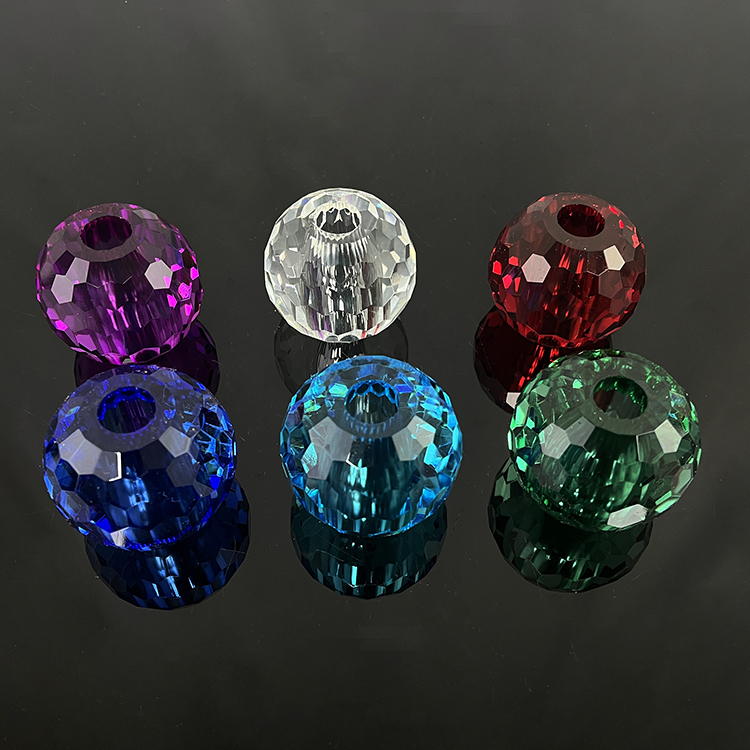 Colored Faceted Glass Crystal Sphere Ball with Hole MH-Q0269