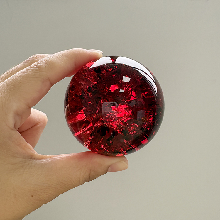 Red Color Glass Crystal Ice Cracked Ball Sphere MH-Q0293