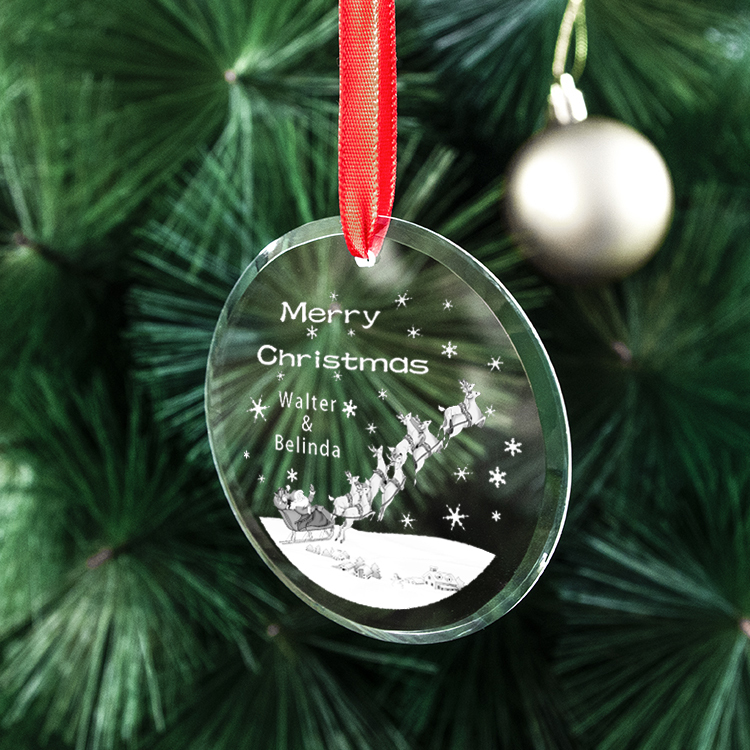 Wholesale Clear K9 Blank Christmas Crystal Ornament Custom Round Glass Christmas Ornaments K9 Glass Christmas Ornament
