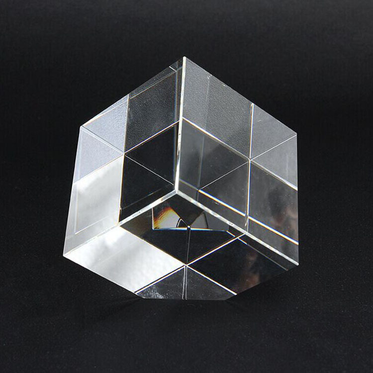 GEOMETRIC Blank Crystal Glass Cube Paperweight with Cutting Corner MH-F0536