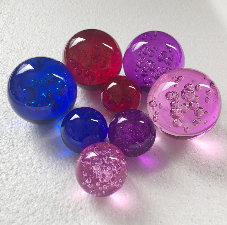 Pink Crystal Heavy Glass Bubble Sphere Ball MH-Q0237