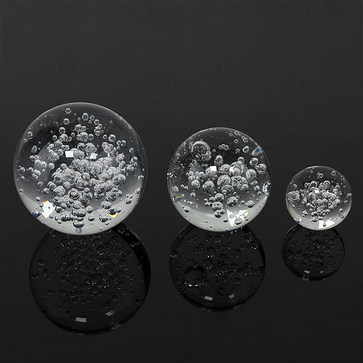 Glass Crystal Balls with air Bubble Ball Sphere Paperweight MH-Q0289