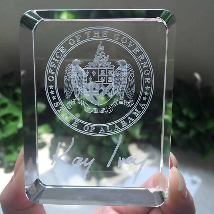 Personalized 3d Laser Rectangle Crystal Paperweight MH-F0616
