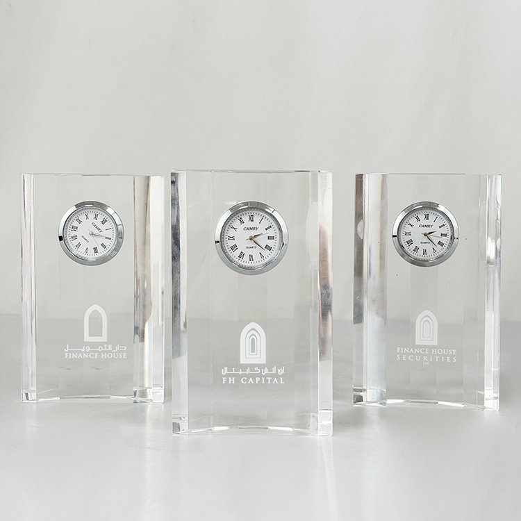 Personalized Engraved Mantel Crystal Desk Clock MH-C0224
