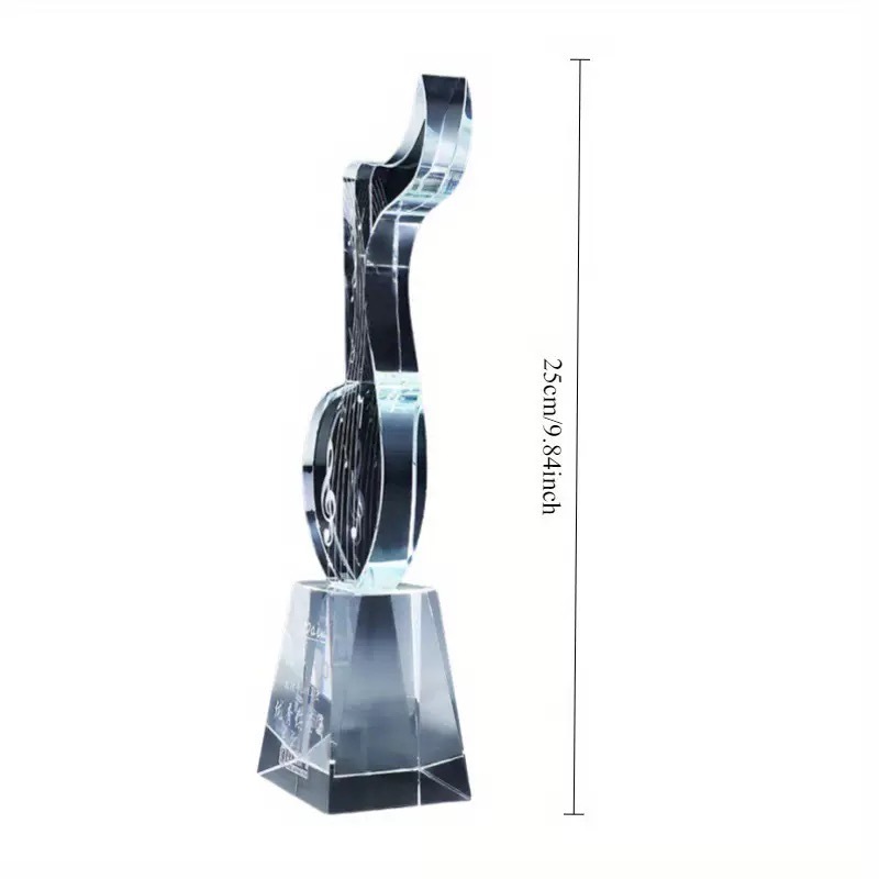 Personalized Clear Crystal Microphone Trophy Awards MH-FJ0045
