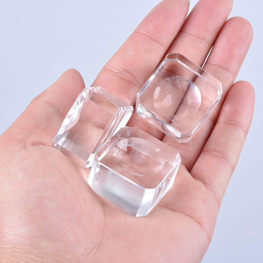 Clear Crystal square Base Stand for Ball or Globe MH-Q0244