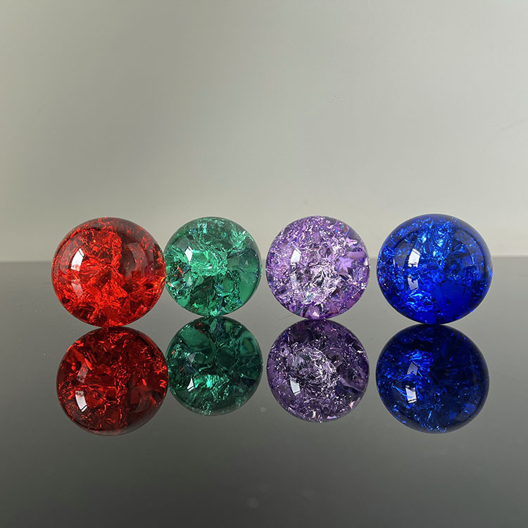 Colored Glass Crystal Ice Cracked Ball Sphere MH-Q0262