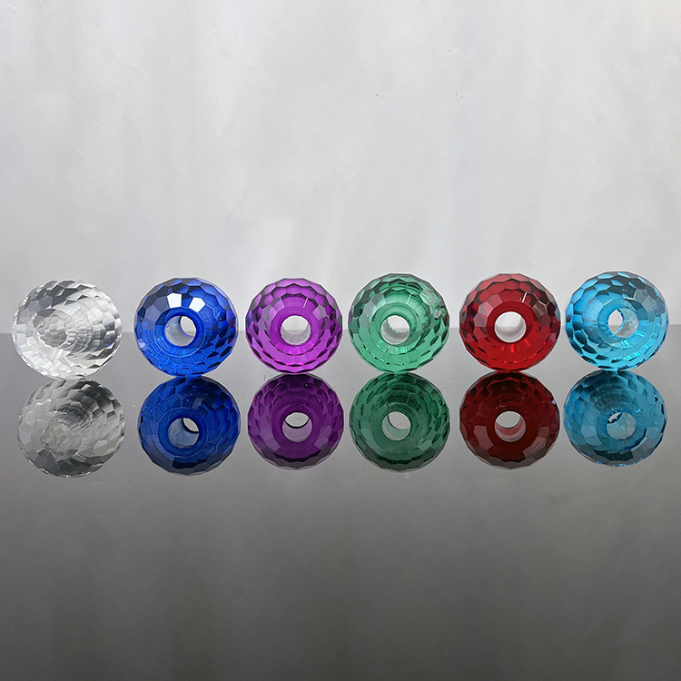 Colored Faceted Glass Crystal Sphere Ball with Hole MH-Q0269