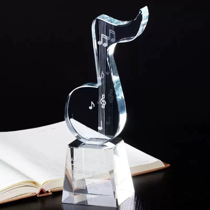 Personalized Clear Crystal Microphone Trophy Awards MH-FJ0045