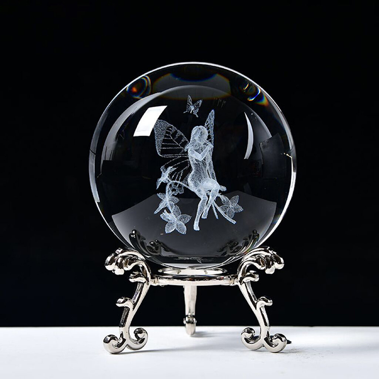 Laser Crystal Ball  Sphere with Metal Stand MH-Q0248