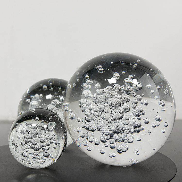 Glass Crystal Balls with air Bubble Ball Sphere Paperweight MH-Q0289
