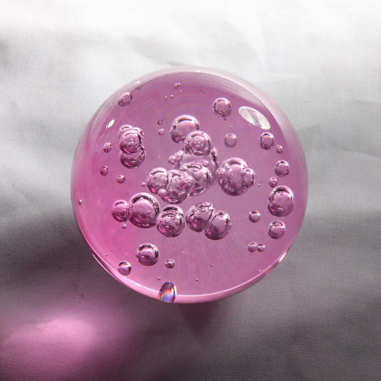 Pink Crystal Heavy Glass Bubble Sphere Ball MH-Q0237