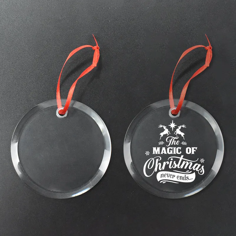 2025 Guangzhou Cheap Wholesale Crystal Glass Hexagon 3inch Blank Hanging Decoration Personalized Pendant Christmas Ornaments