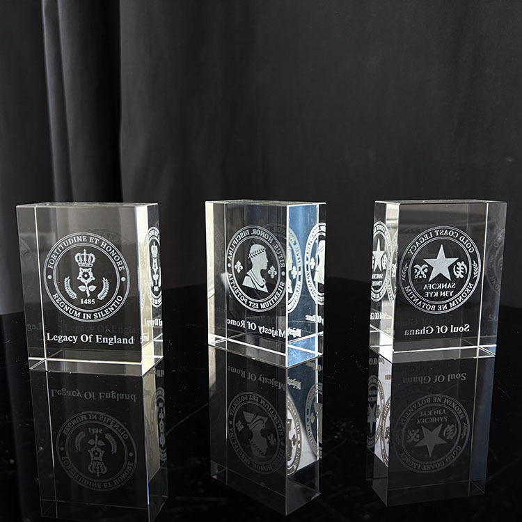 Personalized 3d Laser Rectangle Crystal Paperweight MH-F0633