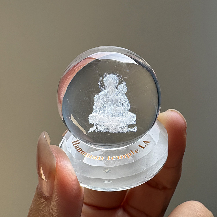 Laser Hinduism Crystal  Ball with Base for Car Decoration MH-Q0291
