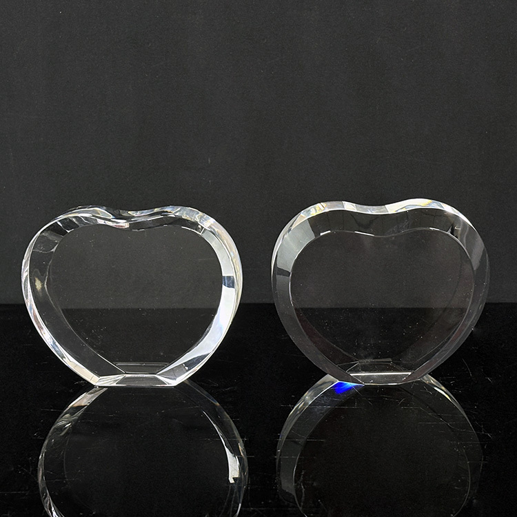 Blank Diamond Cut Crystal Heart Paperweight for 3d Laser or 2d Laser MH-F0694