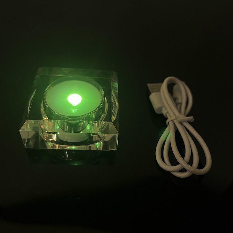 Rechargeable Clear Crystal square Base Led Light Base for Ball or Globe MH-Q0249
