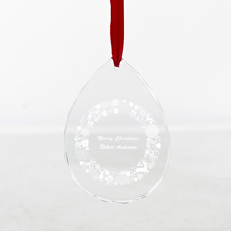 WZ Cheap Wholesale K9 Crystal Glass Pendant Personalized logo Hanging Crystal Glass Ornaments for Christmas