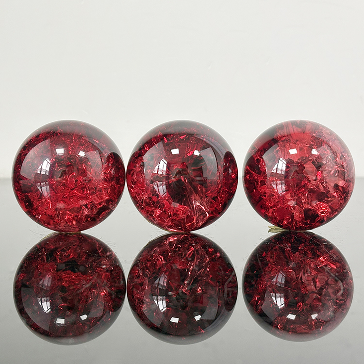 Red Color Glass Crystal Ice Cracked Ball Sphere MH-Q0293