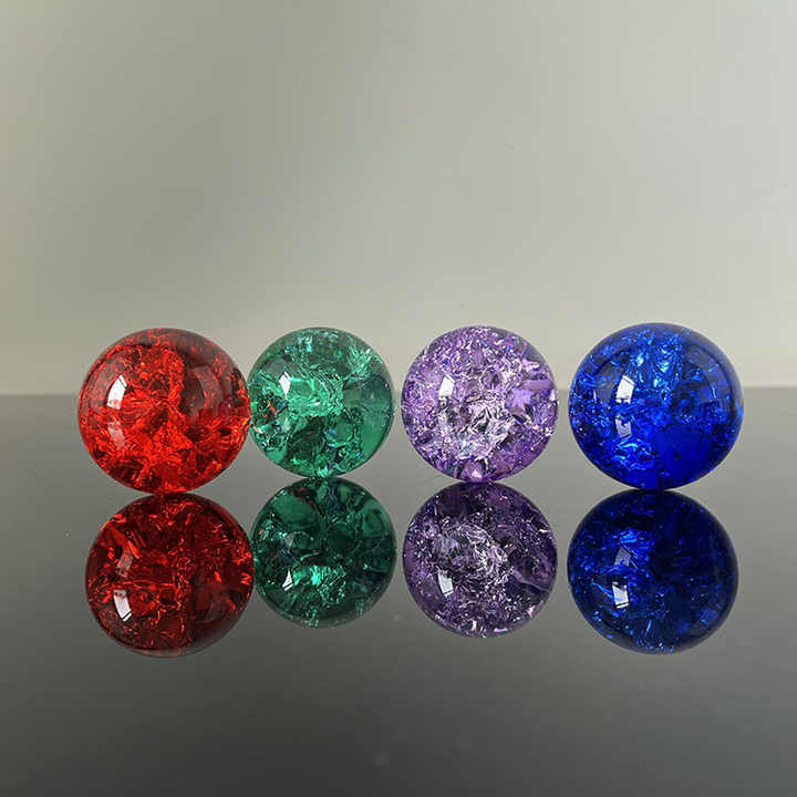 Colored Glass Crystal Ice Cracked Ball Sphere MH-Q0262