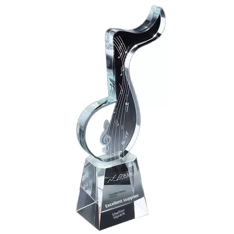 Personalized Clear Crystal Microphone Trophy Awards MH-FJ0045