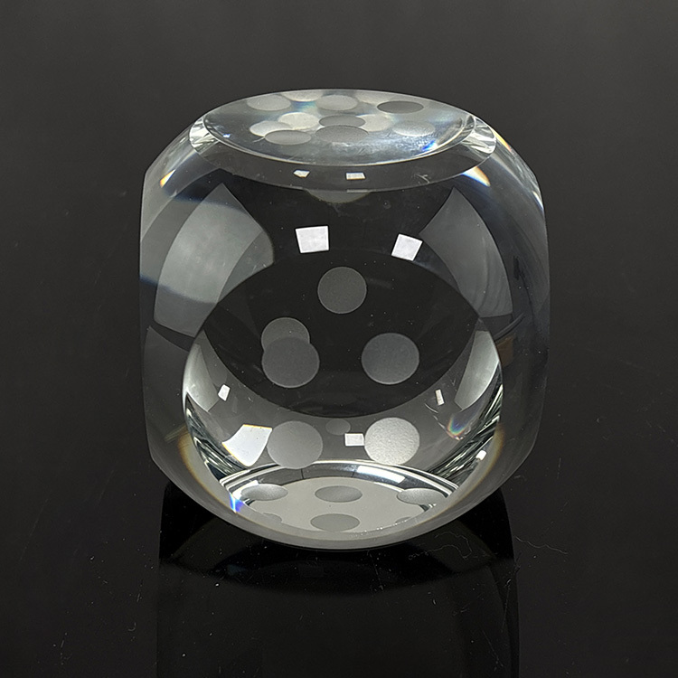 Clear Glass Dice Crystal Paperweight MH-F0659