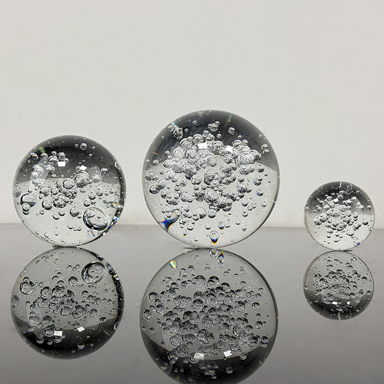 Glass Crystal Balls with air Bubble Ball Sphere Paperweight MH-Q0289