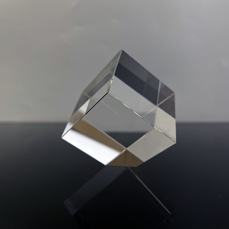 GEOMETRIC Blank Crystal Glass Cube Paperweight with Cutting Corner MH-F0536