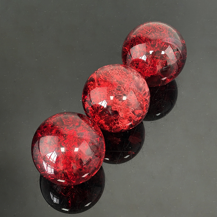 Red Color Glass Crystal Ice Cracked Ball Sphere MH-Q0293