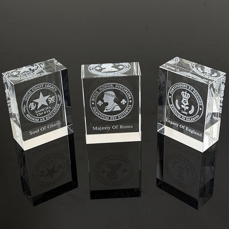 Personalized 3d Laser Rectangle Crystal Paperweight MH-F0633