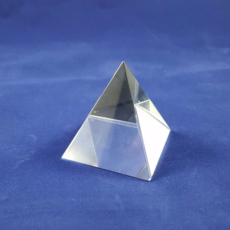 Red Green Yellow clear Crystal Pyramid Statue Cut Glass Ornament MH-F0559