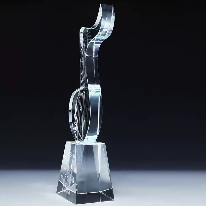 Personalized Clear Crystal Microphone Trophy Awards MH-FJ0045