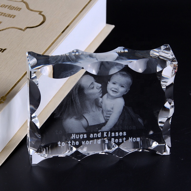 Clear 3D Laser Crystal Block Souvenir Crafts K9 Glass Cube Blank Crystal for Engraving