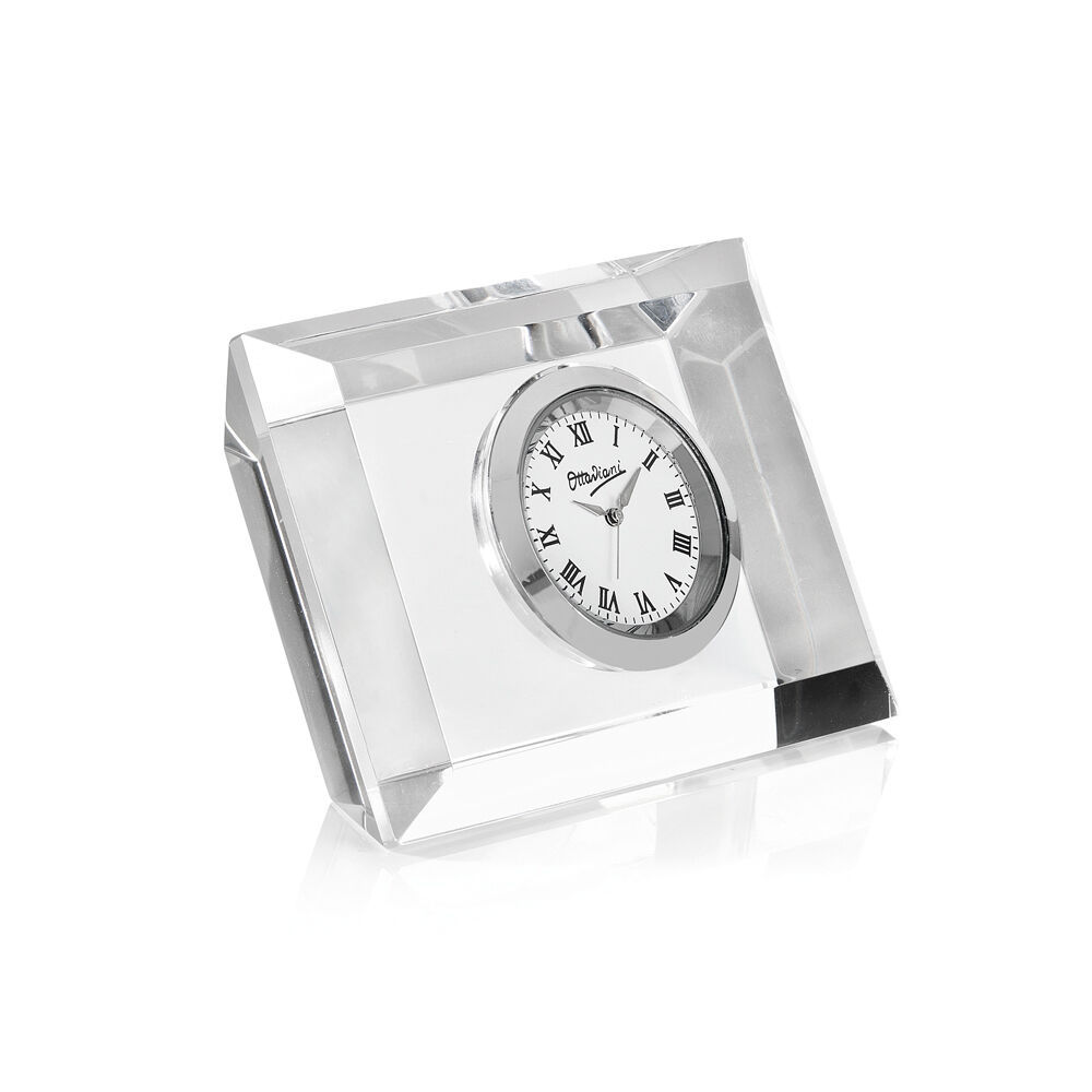Small Crystal Glass Clock 3 Inches