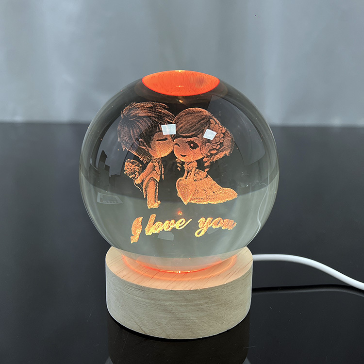 16 Colors 4 Light Modes Light Crystal Laser Bear Deer Milky Way Saturn Ball with Wooden Led Light Base with Remote MH-Q0263