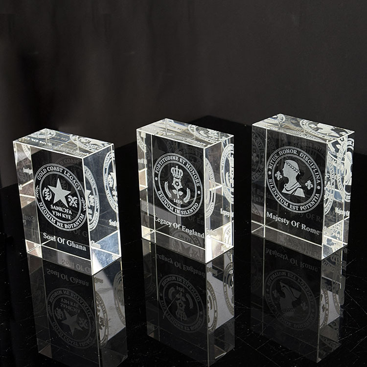 Personalized 3d Laser Rectangle Crystal Paperweight MH-F0633
