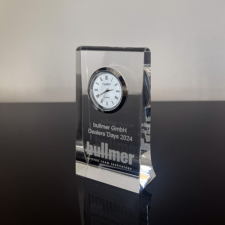 Personalized Business Award Crystal Clock MH-C0209