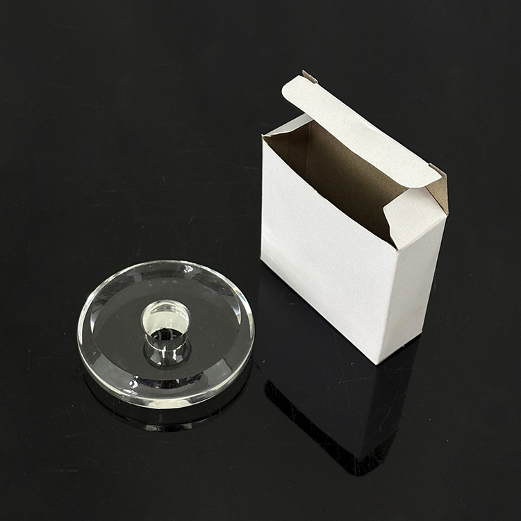 Blank Clear Round Shape Crystal Disc Paperweight with Hole for Candle Holder or Trophy MH-F0699