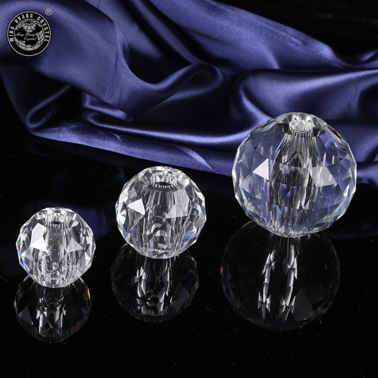 Solid Faceted Crystal Glass Sphere Ball with Hole MH-Q0233