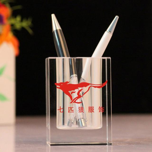 Glass Crystal Pen Holder with Engraved logo MH-B0170