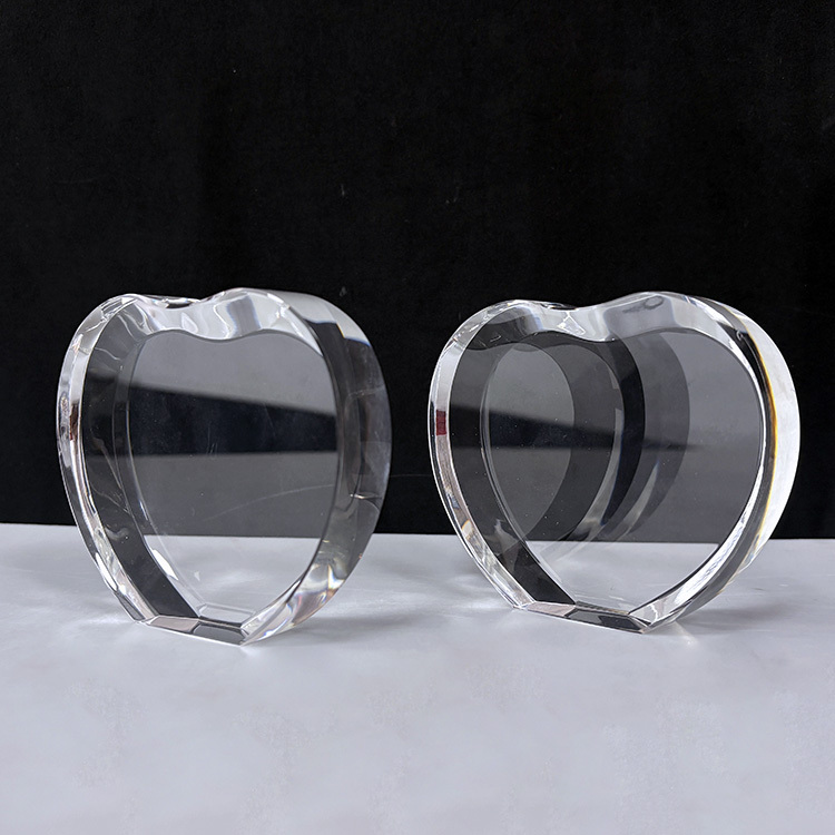 Blank Diamond Cut Crystal Heart Paperweight for 3d Laser or 2d Laser MH-F0694
