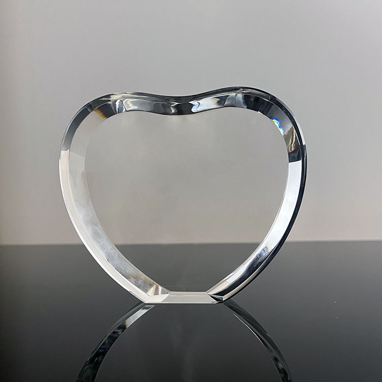 3d Laser Clear Glass Crystal Heart Anniversary Wedding Gift MH-F0512