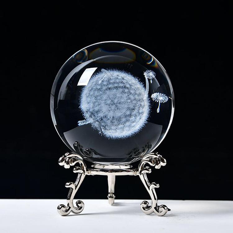 Laser Crystal Ball  Sphere with Metal Stand MH-Q0248
