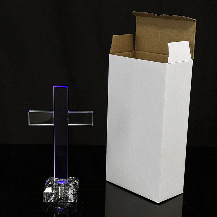 Christ Led Light up Glass Standing Cross with Light Base MH-15561