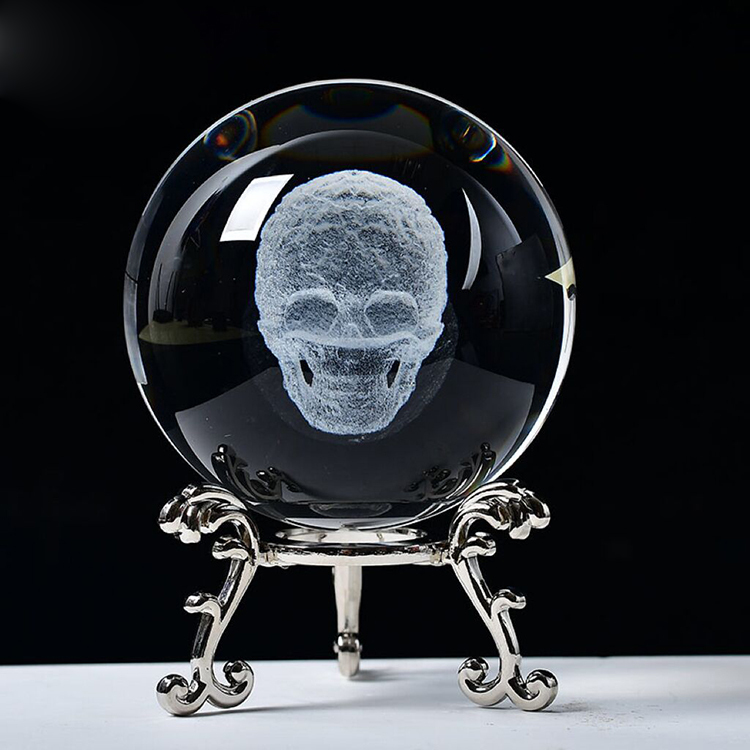 Laser Crystal Ball  Sphere with Metal Stand MH-Q0248