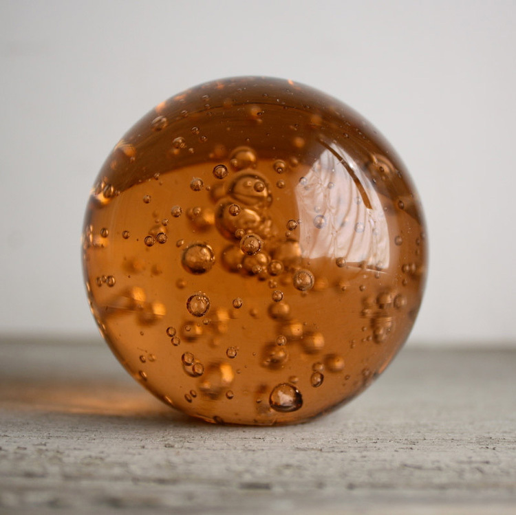 Amber Glass Air Bubble Sphere Crystal Ball MH-Q0154